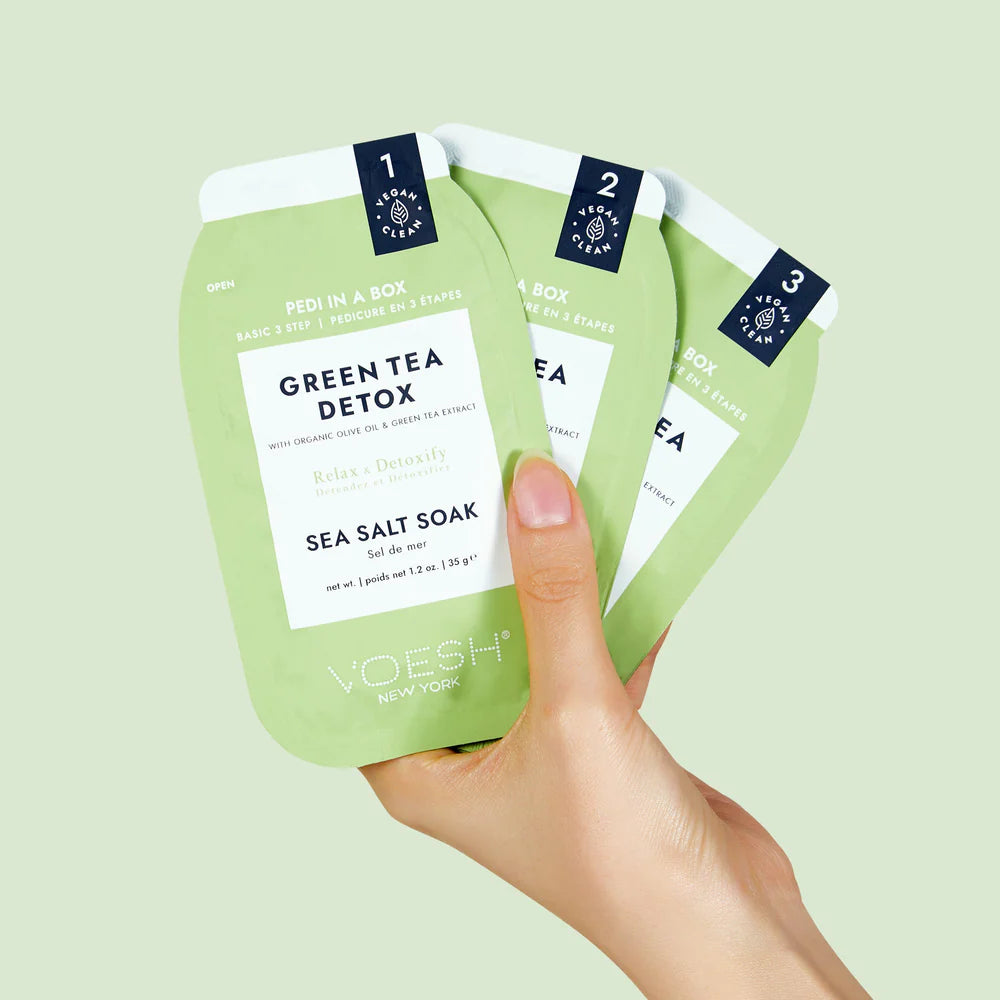 VOESH Pedi In A Box Basic 3 Step Green Tea Detox
