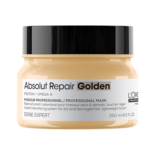 L'Oréal Professionnel Paris Absolut Repair Golden Mask - Repairs Damage & Provides Shine For Fine to Medium, Dry, & Damaged Hair