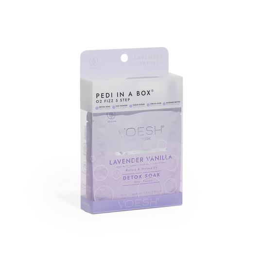 VOESH Lavender Vanilla Pedi In A Box O2 Fizz Pedicure Set 5 Steps.