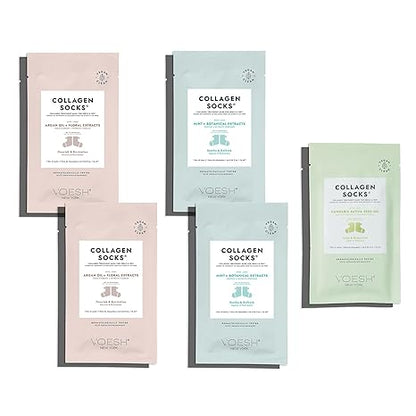 VOESH Collagen Spa Socks – 5 Pack for Dry & Cracked Feet