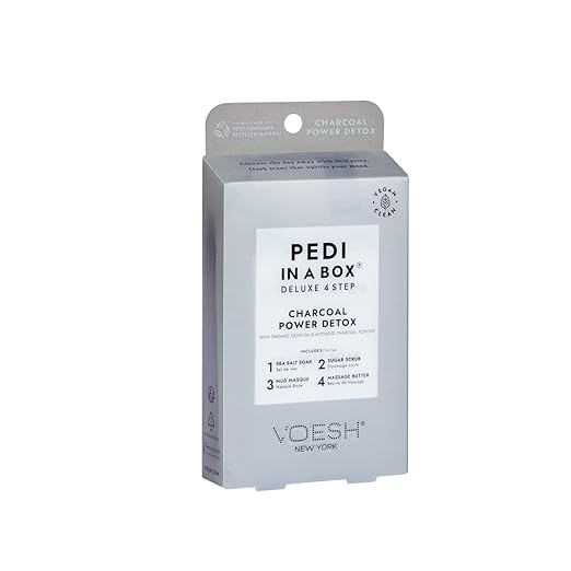 Voesh Pedicure in a Box Deluxe 4 Step - Charcoal Power Detox