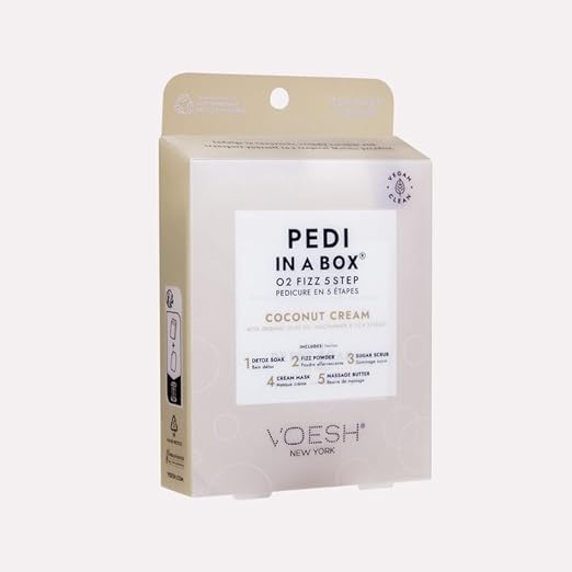 VOESH Pedi in a Box O2 Fizz 5-Step – Coconut Cream
