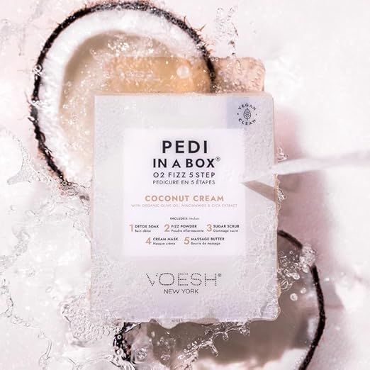 VOESH Pedi in a Box O2 Fizz 5-Step – Coconut Cream
